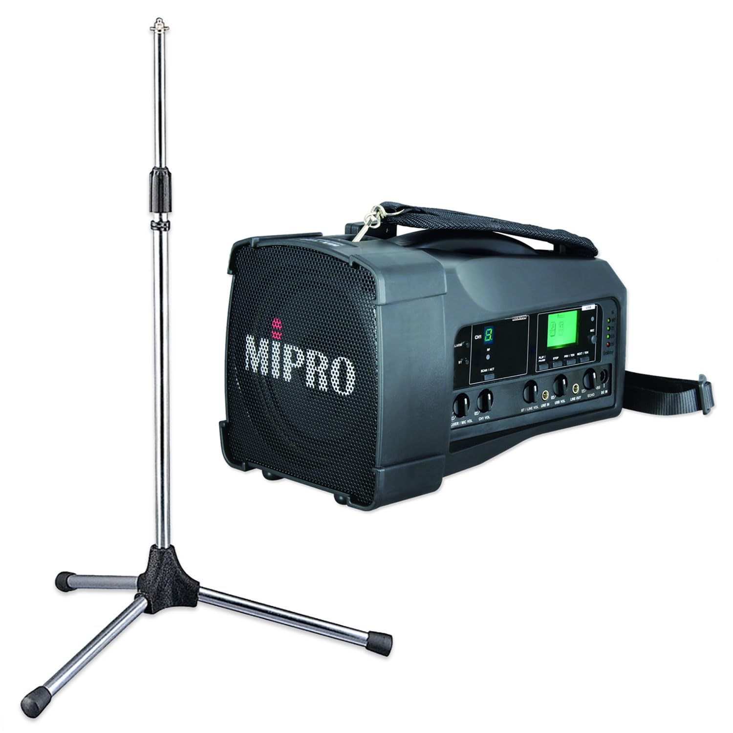 Mipro MA-100 przenośny system nagłośnienia 823-832 MHz ze statywem