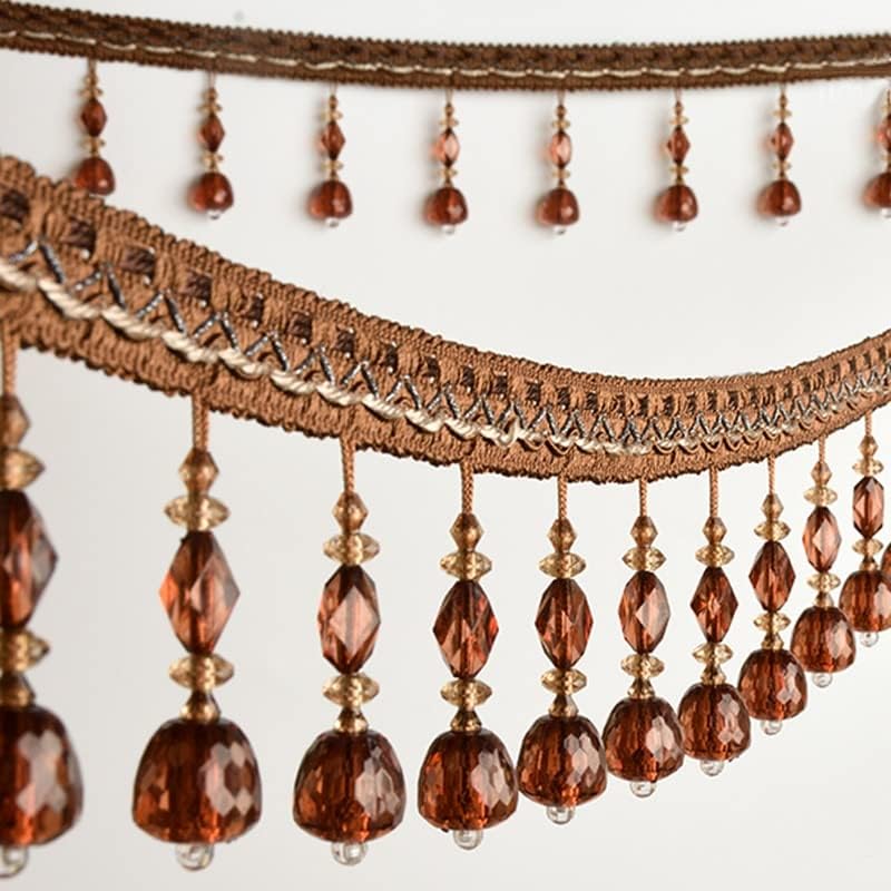 Home Product 3 Meter Pumpkin Crystal Bead Pendant Ribbon Crystal Tassel Fringe for Sewing Curtain Accessorie Upholstery Lace Trim Decoration