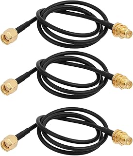 uxcell 3 Pcs RP SMA Male to RP Female RG174 Coaxial Antenna Cable Extension Connector Adapter 50cm