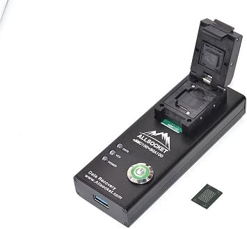 BGA100 Memory Chip-off Reader,ALLSOCKET eMMC100-USB3.0 Reader Memory Flash Storage Adapter BGA100 Programmer Tester [12x18mm,14x18mm IC]-USB Interface