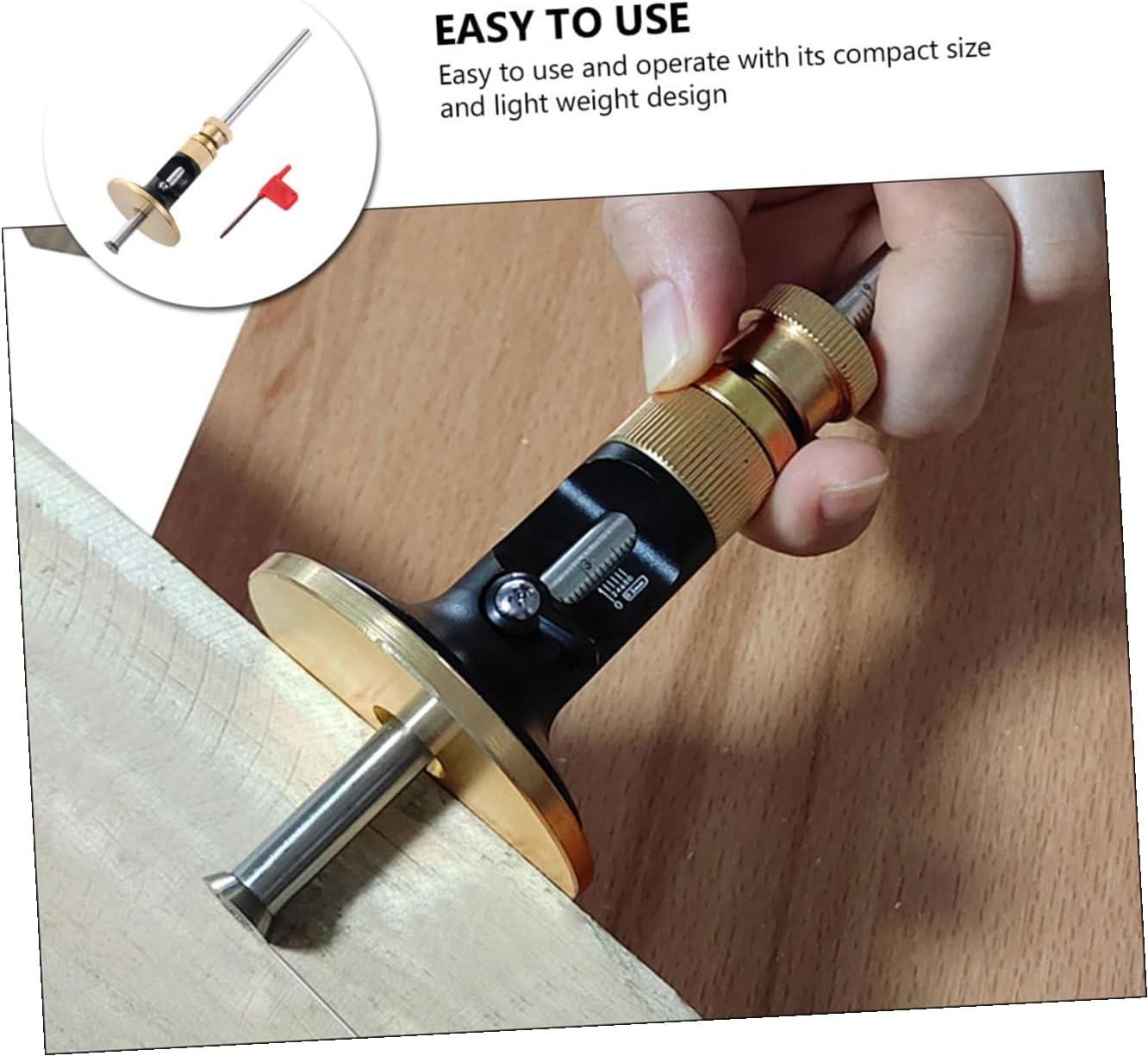 Kisangel Carpenter Marking Gauge Woodworking Scriber with Carbide Blade Fine-tuning Parallel Marking Tool for Precision Woodworking Layout