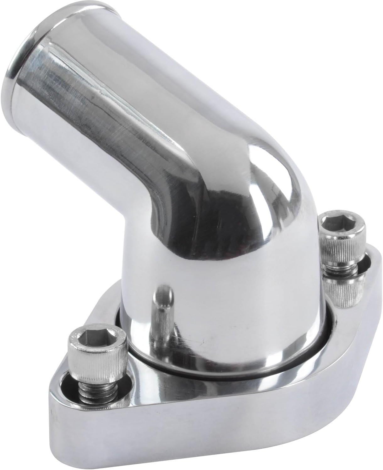 JEGS Aluminum Thermostat Housing | Fits Small And Big Block Chevy Engines | For 1-1/2 � Radiator Hose | Includes Hardware And Thermostat O-Ring Seal | 75 Degree Swivel | Polished