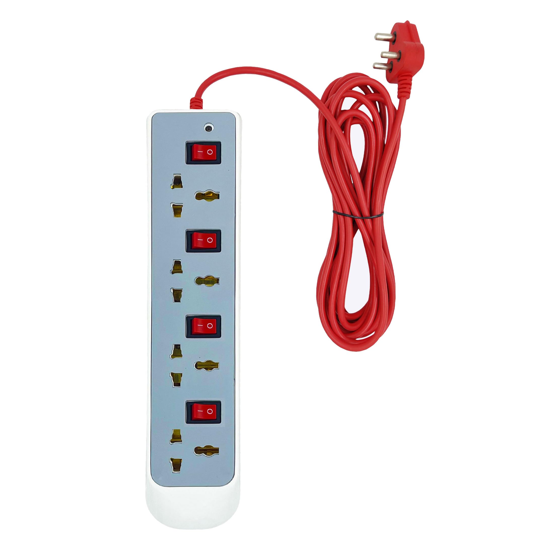 Hillgrove HGCM1308M3 Power Extension Board with 4 Universal Socket and 4 Switch and 5 Meter Long Cable Surge Protector for Home/Computer/Fridge 4 Socket Extension Boards (White)-picture-48