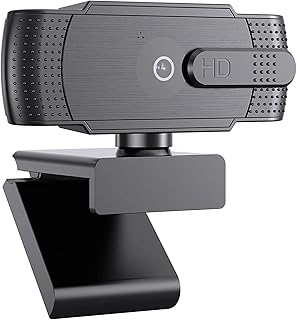 Webcam with Microphone, 1080P HD Streaming USB Computer Web Camera Plug and Play, Noise Reduction, for Zoom Skype Teams Online Teaching Video Conferencing Gaming Recording, Laptop MAC PC Desktop