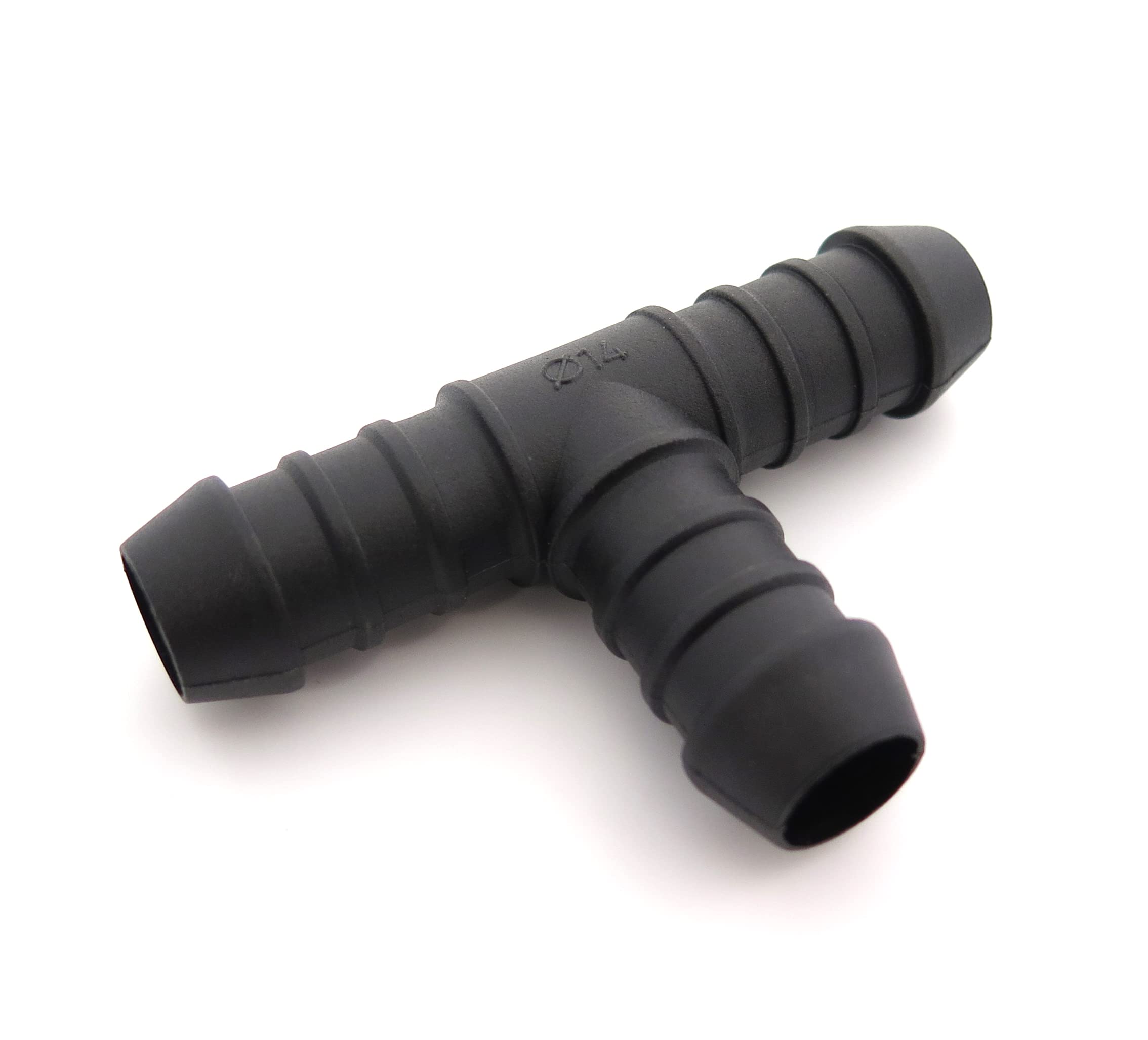 Hose Pipe / Tube Connectors Black 2X 14Mm T-Piece Splitter/Connector For Washer/Heater Hose, Tube Or Pipe - Free First Class Uk Postage!