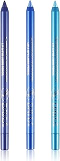 3 PCS Blue Eyeliner Pen Waterproof Matte Eyeliner Pen/Glitter Metallic Eyeliner Pencil Shimmer Highlighter Eye Liner for Women,Eye Shadow Pencil, Lip Liner Professional Makeup Set (C)