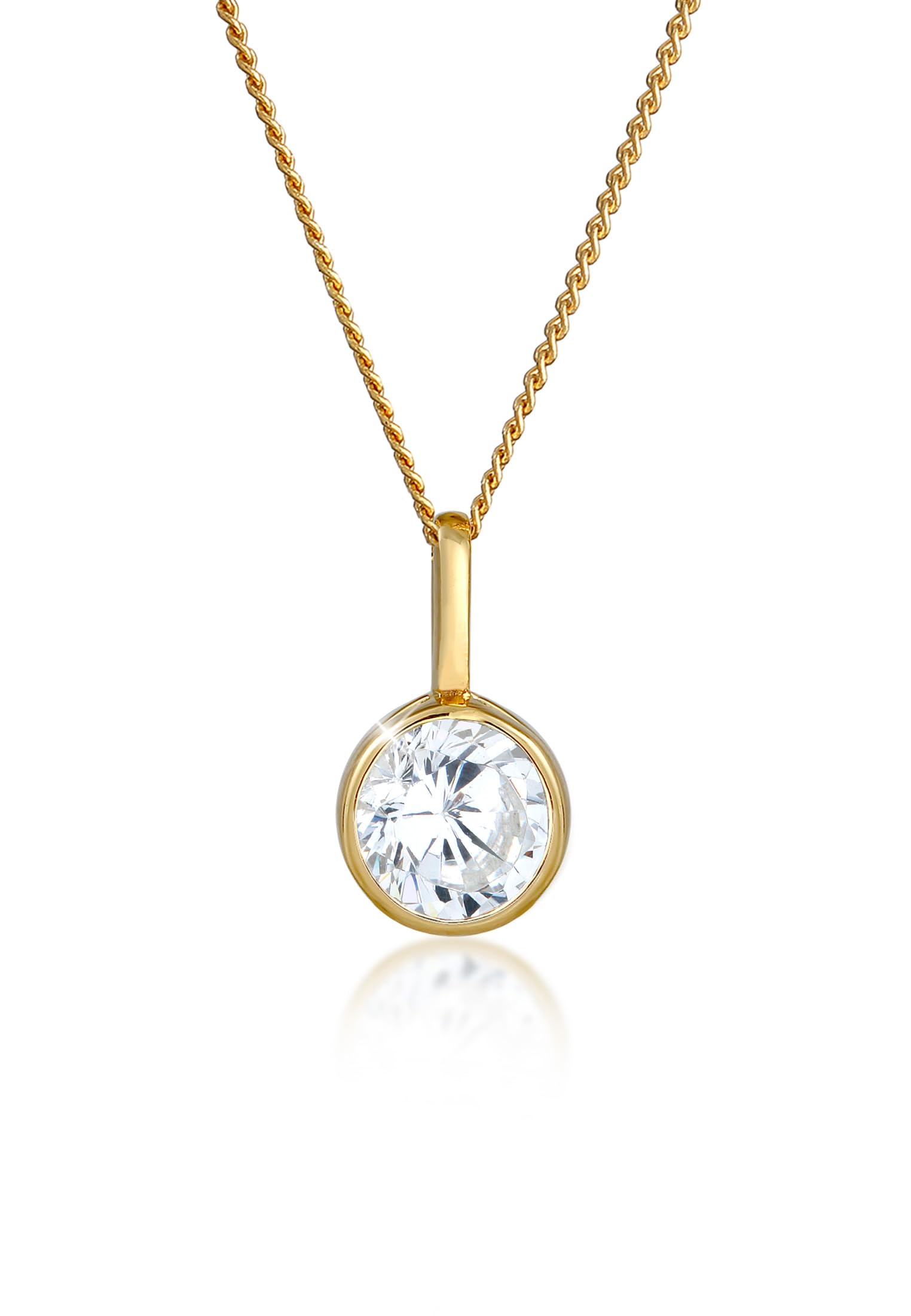 Elli Premium Halskette Damen mit Anhänger Solitär mit Zirkonia Kristalle