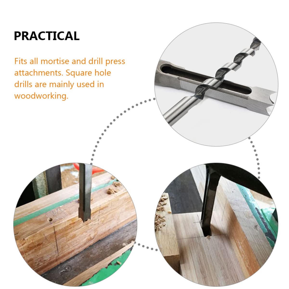 Set Punte da Trapano per Legno a Mortasa 4 Pezzi in Acciaio | Finitura Argento, Durezza Elevata e Struttura Resistente All'usura, Design Scanalatura a U per Lavorazioni Precise