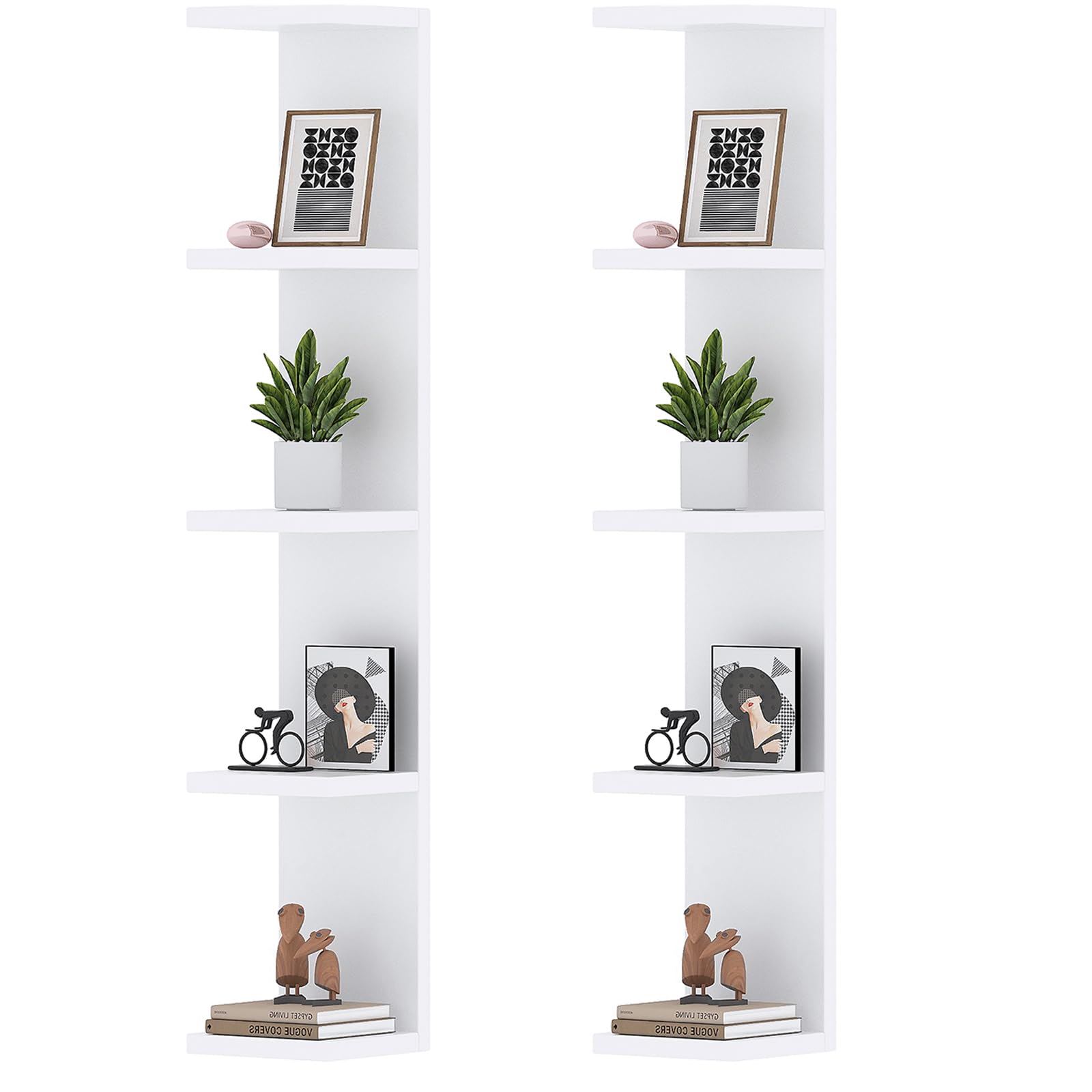Amazon.com: LitaEther 5 Tier White Lack Wall Shelf - Multi