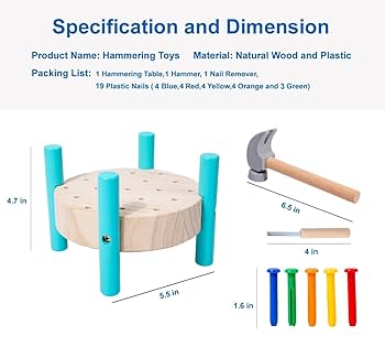 Amazon.com: QZJVKBXY Wooden Baby Workbench Pounding Hammer