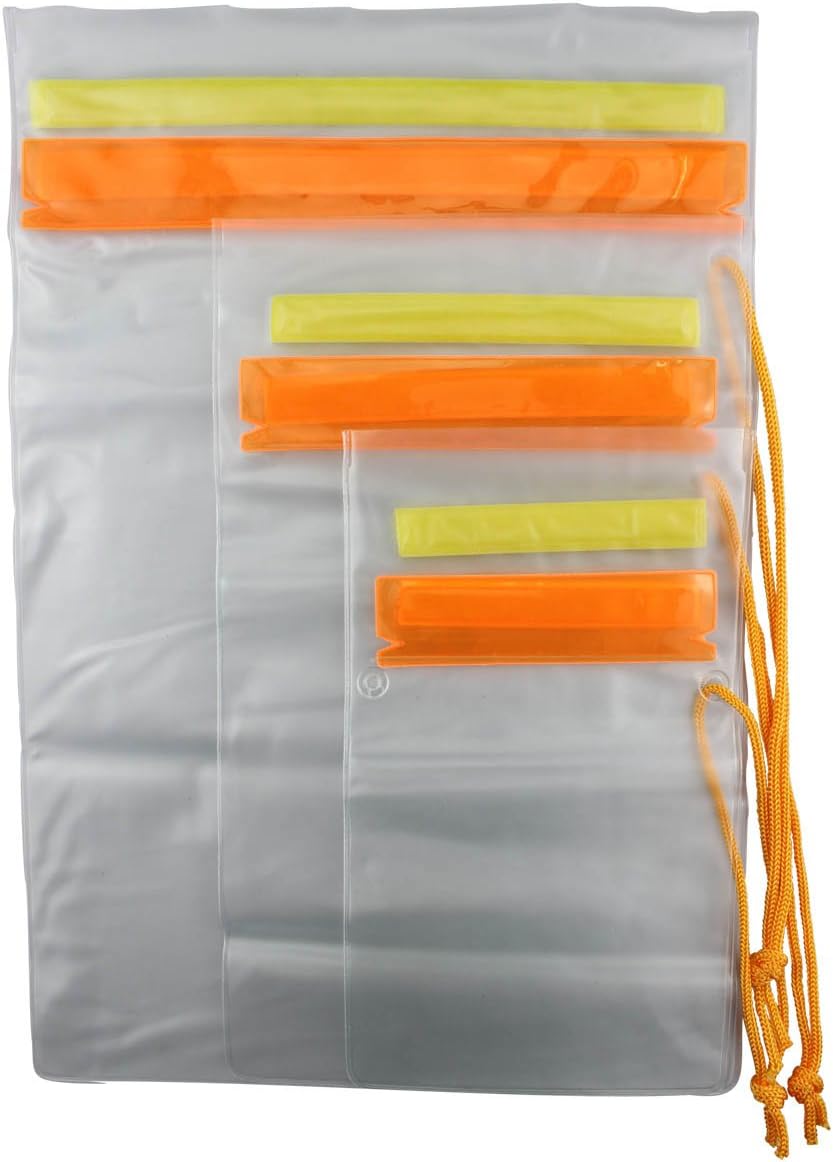 Set of 3 Waterproof Plastic Pouches with Hook and Loop Closure - TP126-3