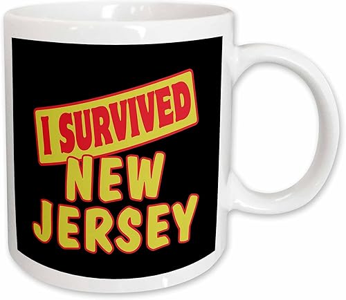 3dRose mug_118135_2 I Survived New Jersey Survial Pride and Humor - Taza de cerámica, 15 onzas Blanco