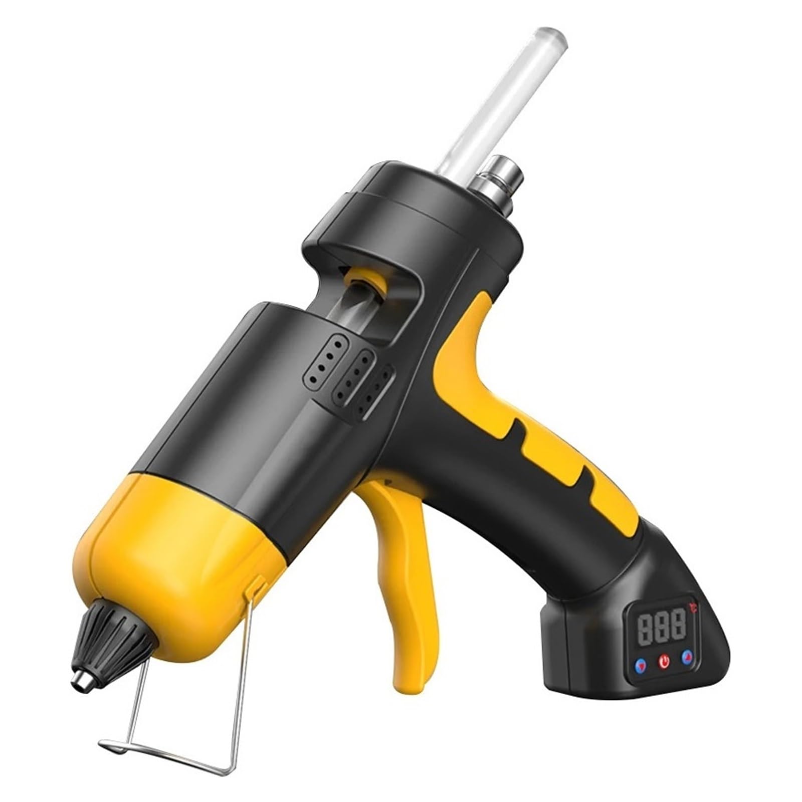 Pistola de Silicona Pistola De Pegamento De Fusión En Caliente, Batería De Litio Inalámbrica De 60w, Pantalla Digital, Temperatura Ajustable, Uso, Barra De Pegamento De 7mm, Herramienta De Reparación