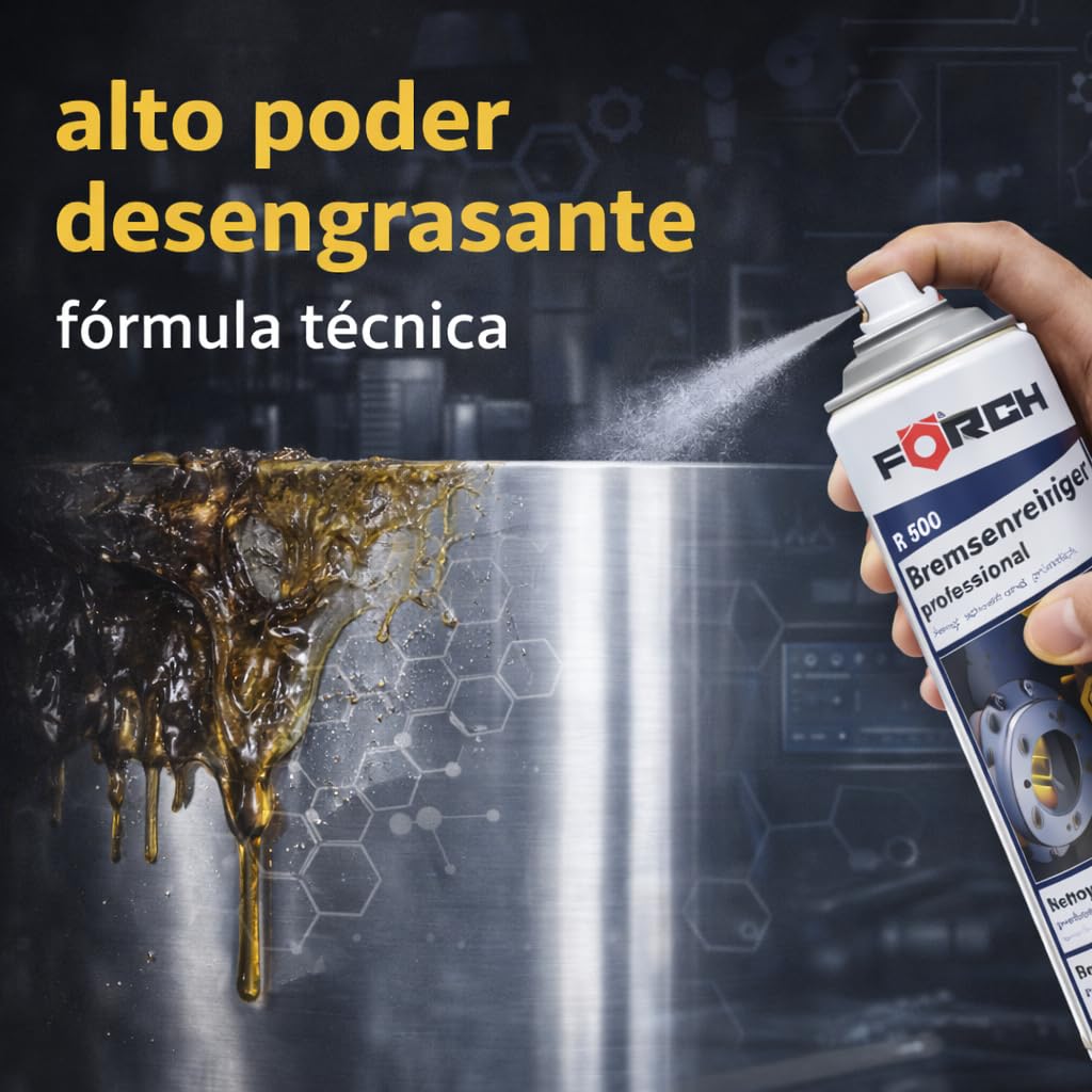 FORCH Limpia Frenos Profesional en Spray – R500 500 ml – Desengrasante Potente, Secado Rápido, Sin Residuos para Discos, Pastillas y Componentes Mecánicos (4) — view 6