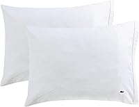 Vista 21 de Lacoste Par de fundas de almohada 100% algodón percal, sólido, gris oscuro, tamaño King