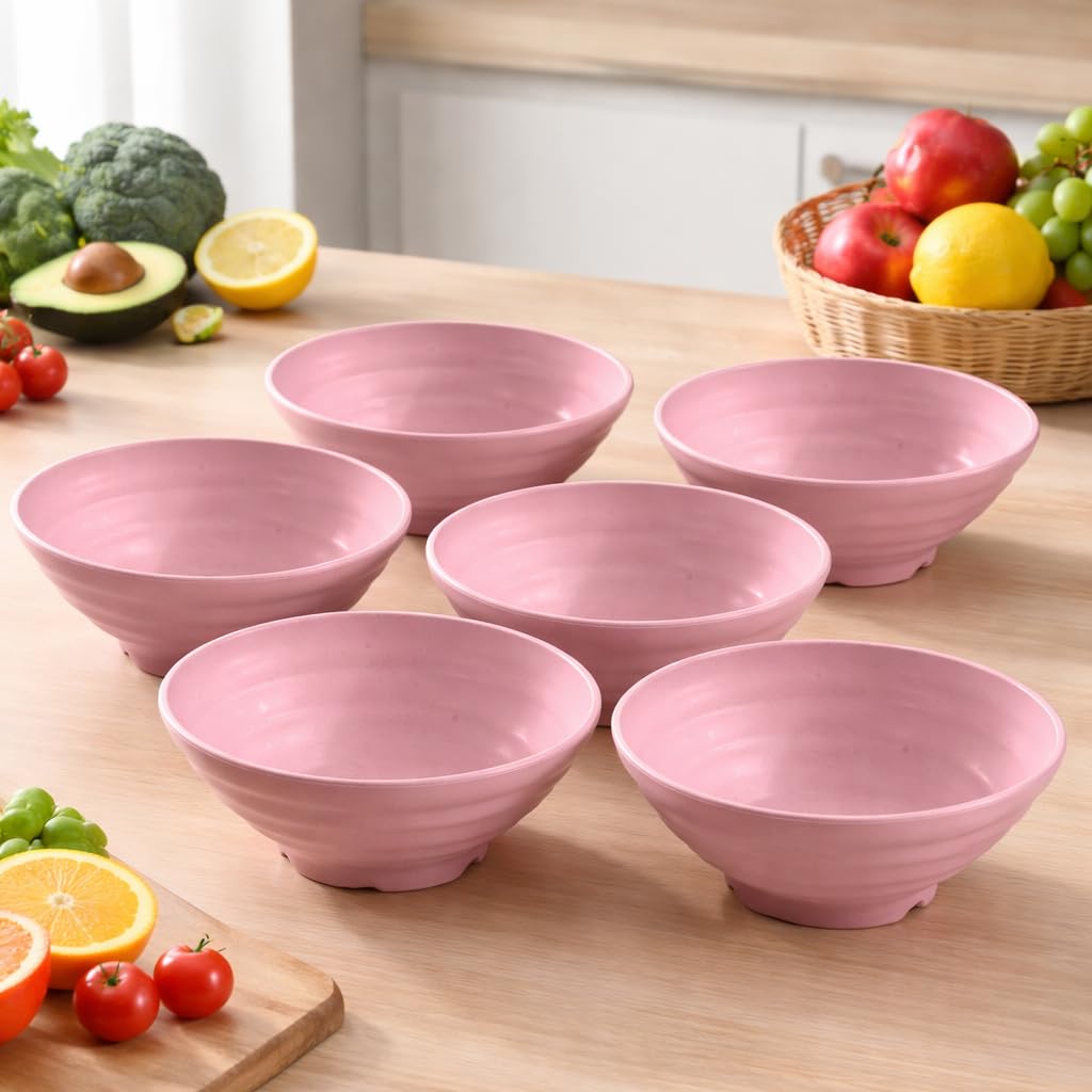 Wheat Straw Salad Bowls Set (900ml) – Large Microwave Safe, Unbreakable & Stackable Bowls for Salad, Soup, Ramen – BPA-Free, Eco-Friendly, Lightweight Serving Bowls for Kitchen (6, Green) — Amazon image 19