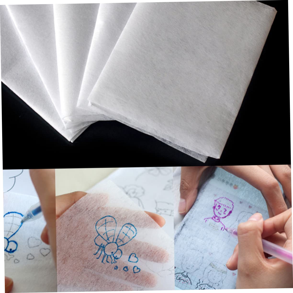 VILLCASE 96fogli Carta Da Trasferimento Per Ricamo Carta Trasparente Per Tracciatura e Copia Perfetta Per e Arte