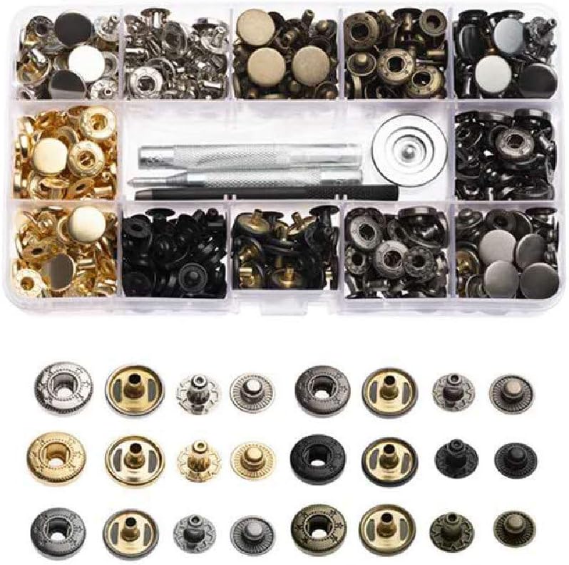 Kit De Fixation à Pression Ilauke, Boutons Pression Métal Pour Toile, Avec Outil Marteau