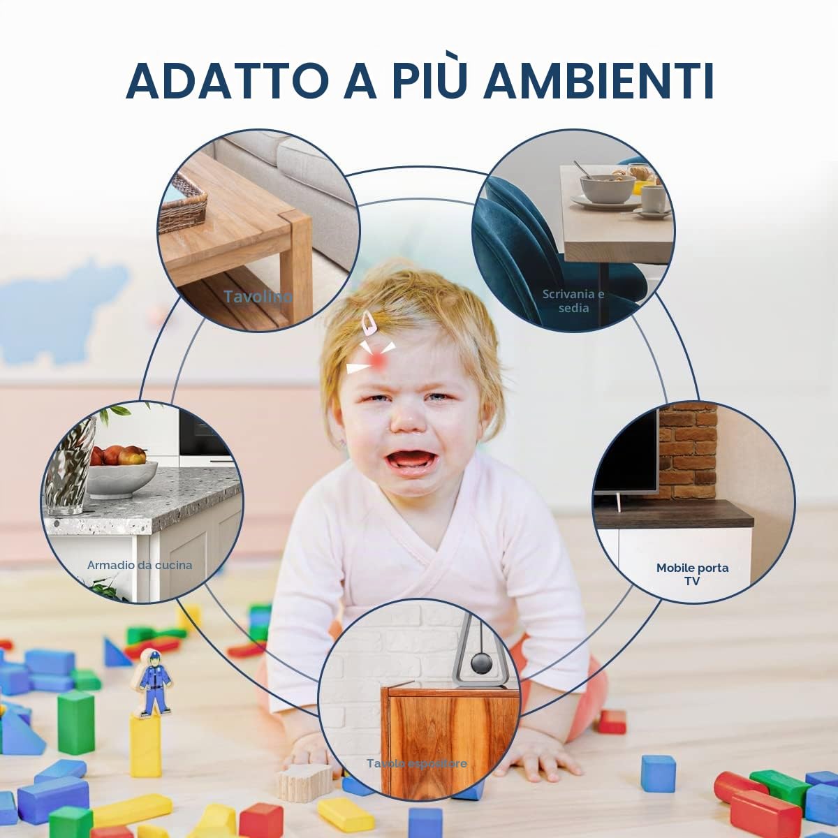 Vicloon Protezioni per Bordi, 2M Striscia Paraspigolo Spigolo Anti Collisione in Silicone Senza BPA, Trasparente e Extra Spesso Bordi Protezione, Paraspigoli Bambini per Tavoli, Armadi e Mobili