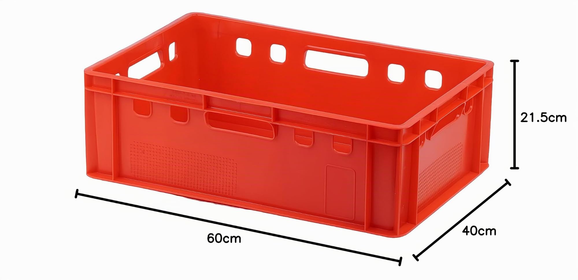 4 Stück E2 Kiste mit rotem Deckel 600 x 400 x 200 mm Fleischkiste Lagerkiste Metzgerkiste in rot