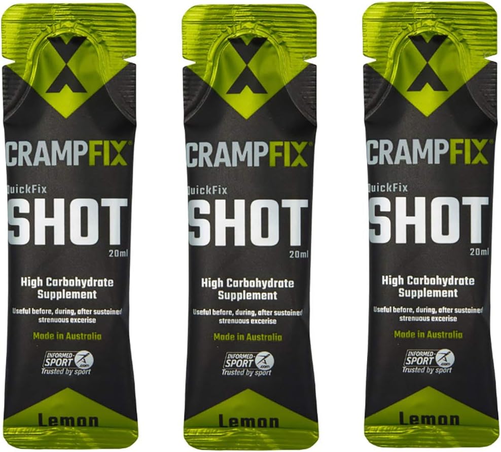 QuickFix Shot Sachets - Fast & Effective Relief from Muscle Cramp (3 x 20ml Packets) (Lemon)