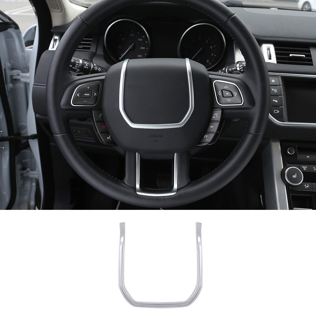 ABS Chrome Steering Wheel Decoration Strips Trim For Land Rover Range Rover Evoque 2012-2017