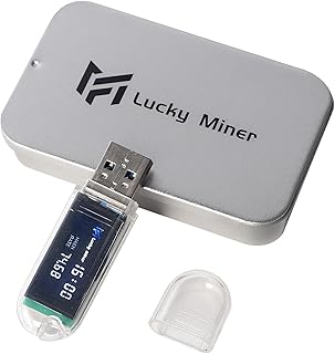 Lucky Miner LV03 USB ASIC Miner per Bitcoin Mining - Frequenza di hash 75 KH/s - 1 W di energia - WiFi 2,4 G & Mini display - Minatore portatile Solo per uso domestico