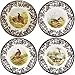 Spode Woodland Canape Plates 6.5” | Set of 4 Mini Appetizer Plates with Assorted Bird Motifs | Microwave and Dishwasher Safe | Porcelain Dessert Plates