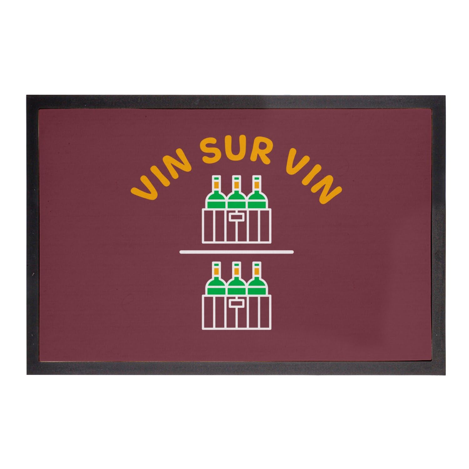 Paillasson rouge Vin sur Vin Humour 75x50cm, le cadeau de crémaillère idéal pour amateurs de vin