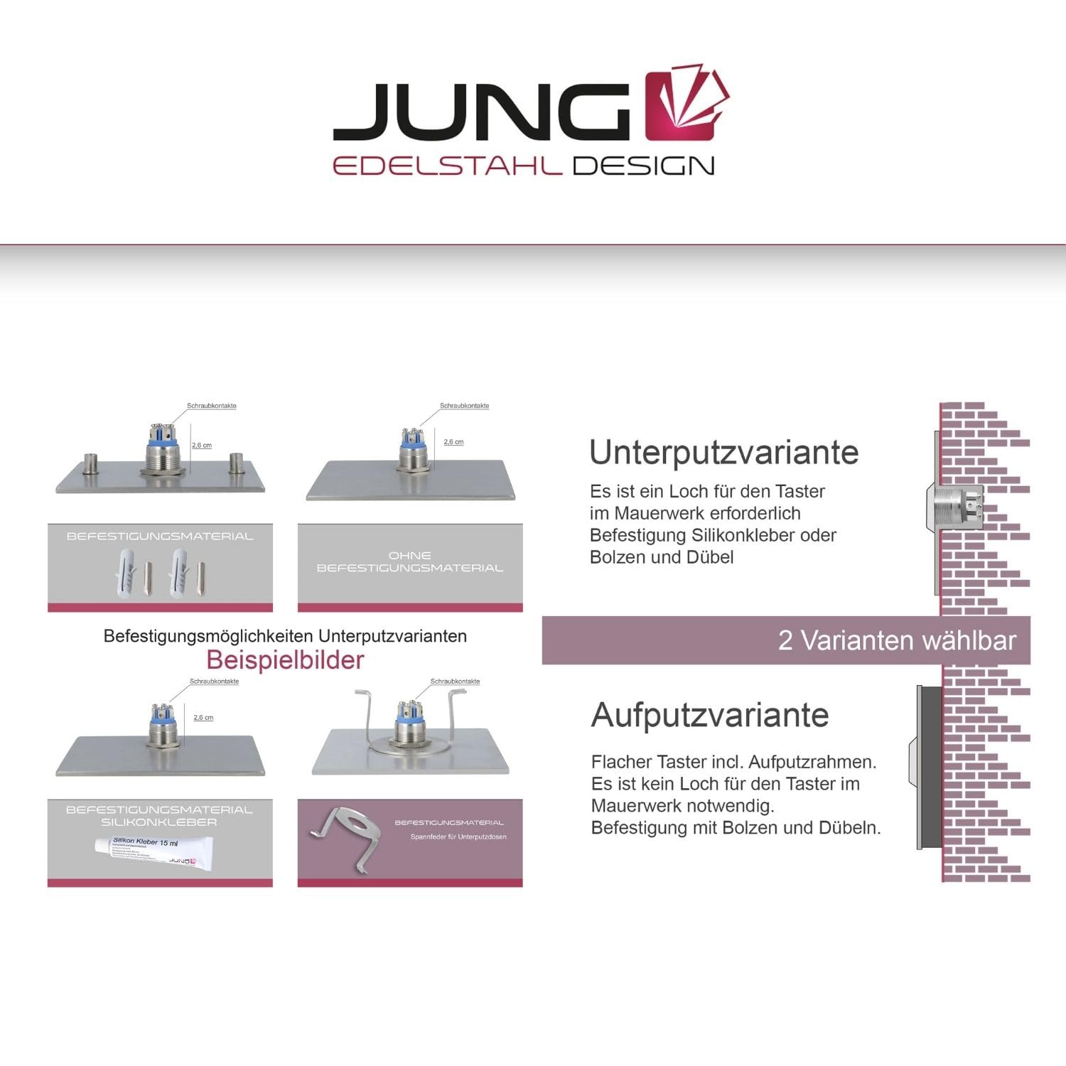 Jung Edelstahl Design Türklingel London 2 anthrazit RAL7016 pulverbeschichtet | Motiv Pusteblume Klingelschild 12 X 8 cm | Haustürklingel V2A Edelstahl LED Taster (weiß)