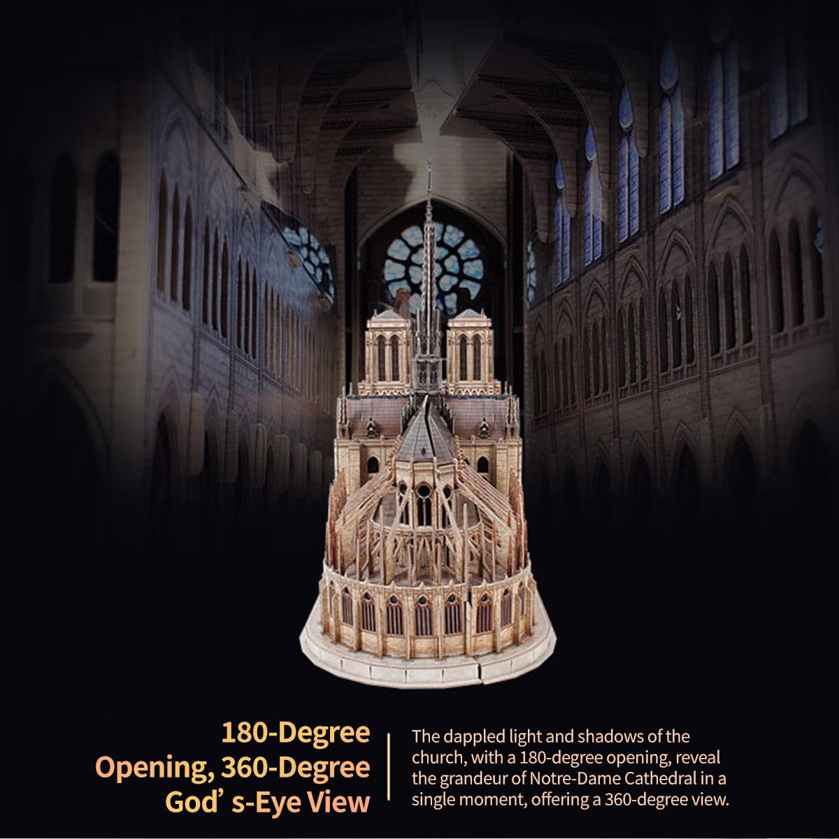 Puzzle in legno 3D per adulti, cattedrale di Notre Dame 3D, set da costruzione, 293 pezzi, montaggio in legno 3D, per chiese, steampunk, puzzle in legno 3D, modello regalo