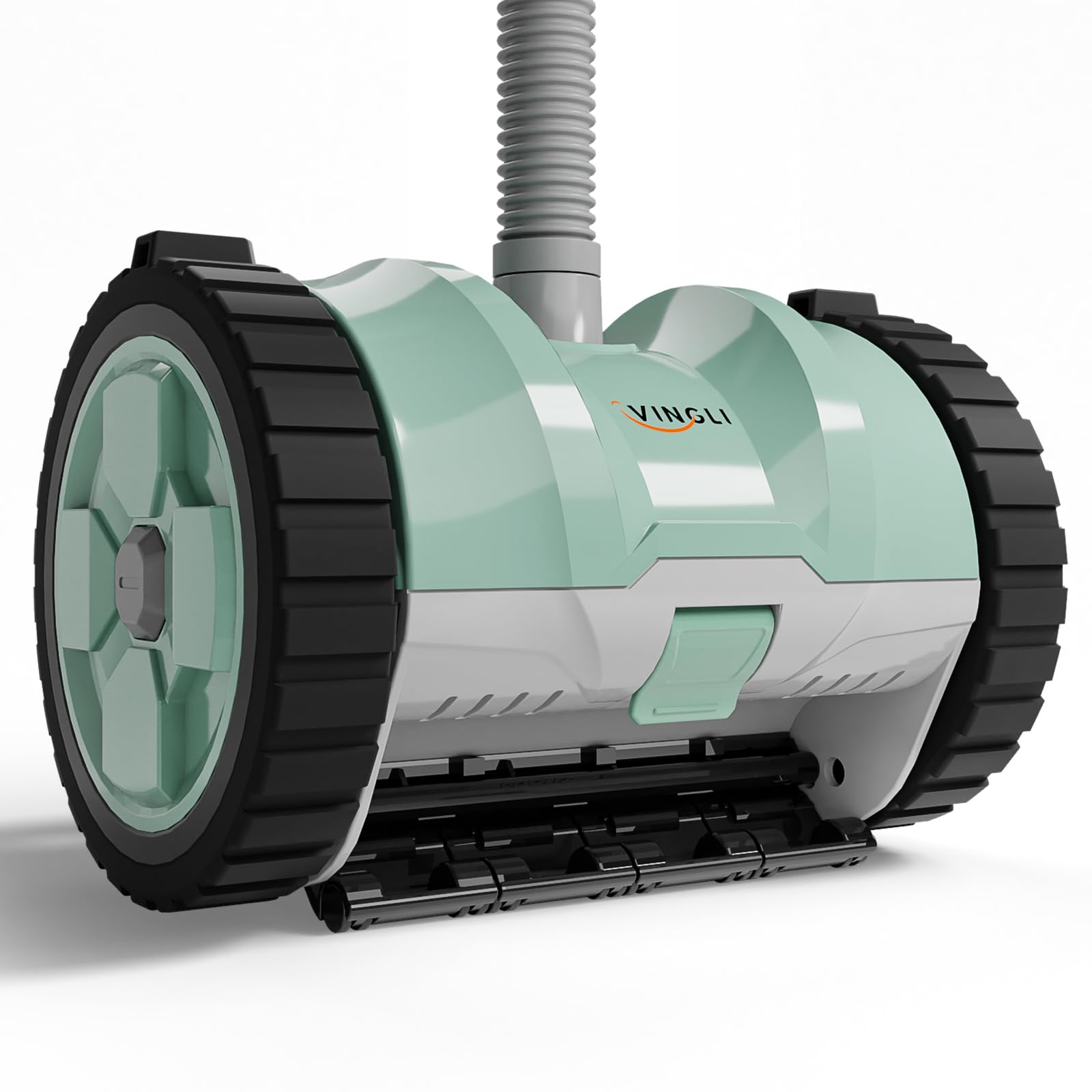 - VINGLI Pool Vacuum Cleaner, Automatic Pool Sweeper for Ground&Inground Pools, Suction Side Wall-Climbing Sweeper with 39.6ft Tangle-Free Hose (Mint Green&Gray)
