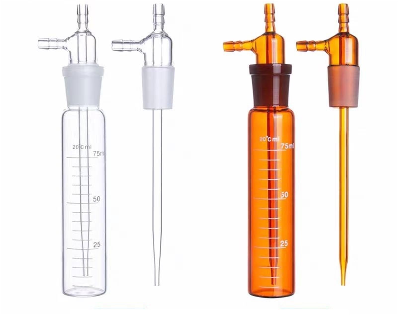 Botella absorbente de impacto de vidrio for laboratorio, tubo de absorción, muestra de gas, 10ml/25ml/50ml/75ml/125ml/250ml/275ml, 1 ud./lote | 250ml Transparent