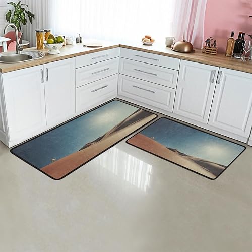 Vista 36 de GUYOS Tapete de cocina acolchado con diseño de mandala dorado, antifatiga, juego de 2 piezas, duradero, resistente a las manchas, parte inferior