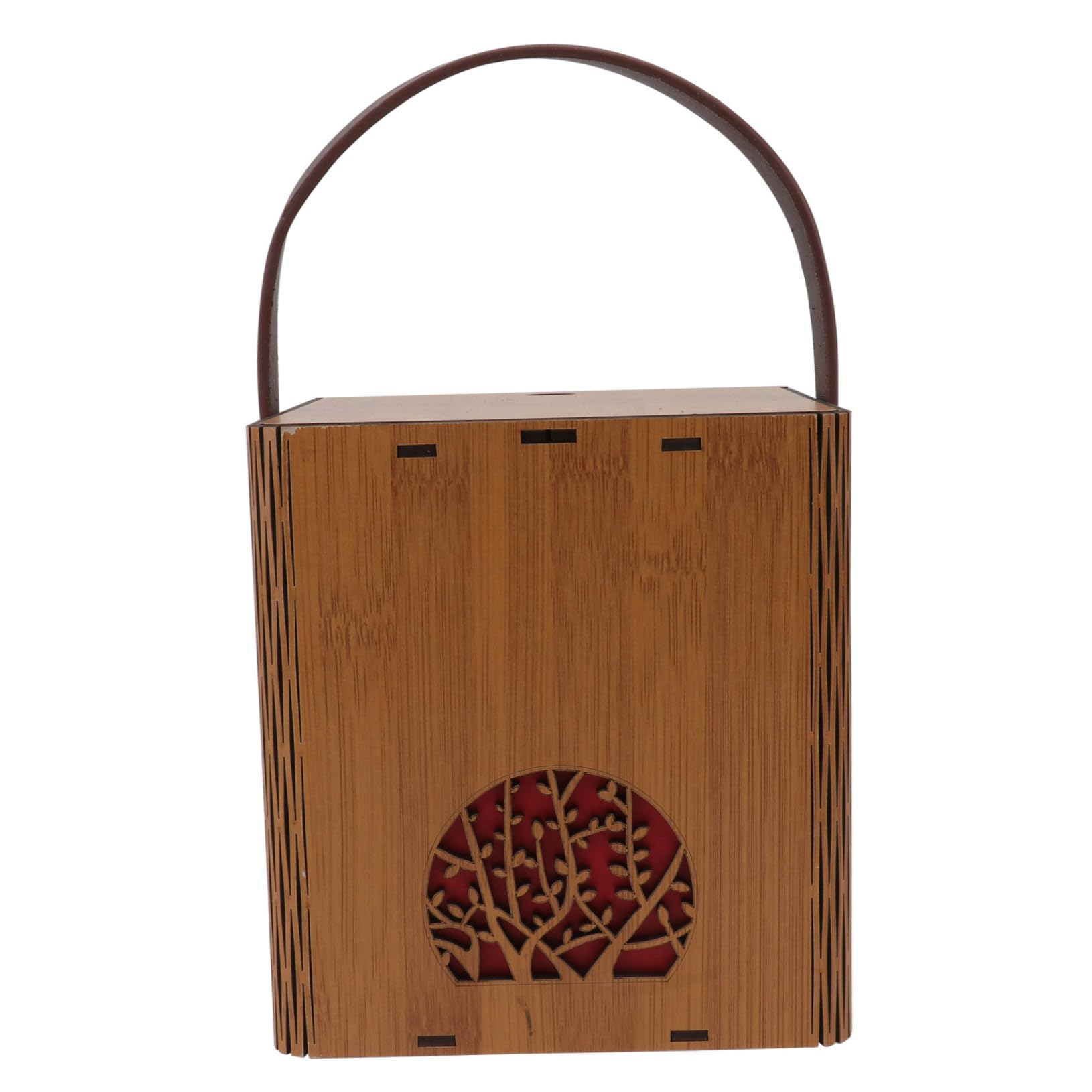 PRETYZOOM 1Pc Vintage Style Wooden Tea Storage Box Hand Held Container for Tea Bags Elegant Design for Wrapping