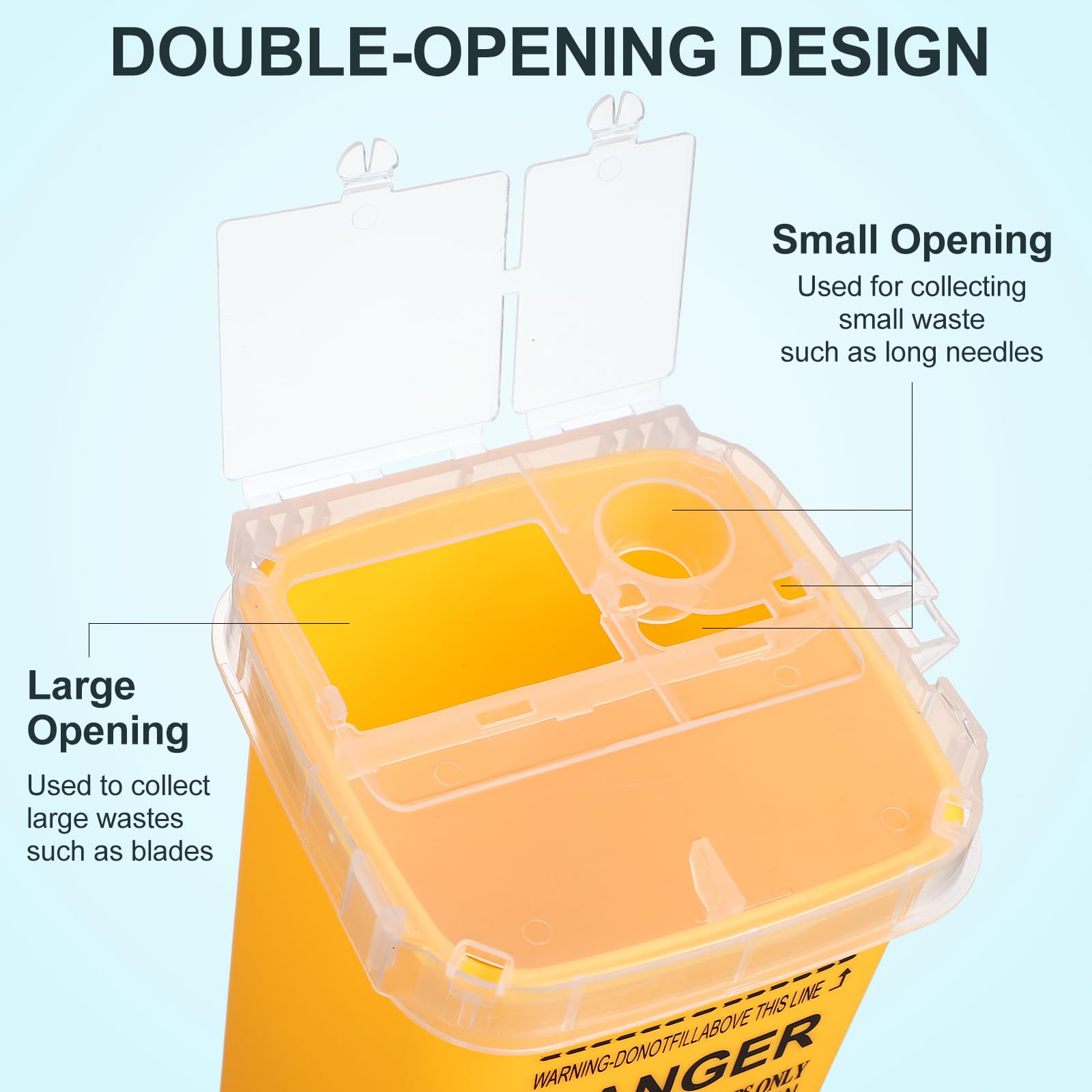 Contenitore di raccolta ago 1 litro 1000 ml scarico sicuro aghi siringhe smaltimento Biohazard medico