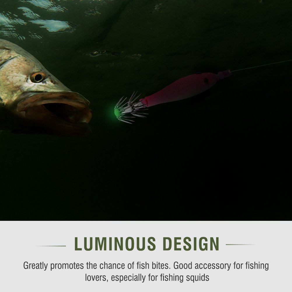 Glow Calamari Maschere Gamberetti Esche 8 Cm 6 G Gancio Per - Foto 4
