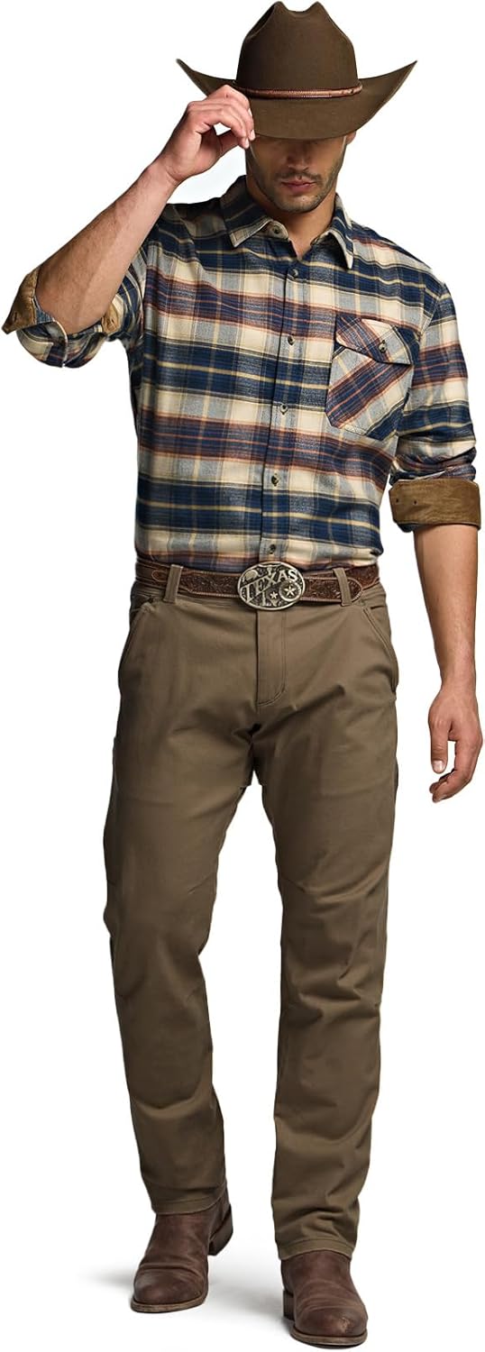 CQR Men's 100% All Cotton Button Down Flannel Shirts, Long Sleeve Brushed Warm Soft Casual Outdoor Plaid Shirt - Image 3