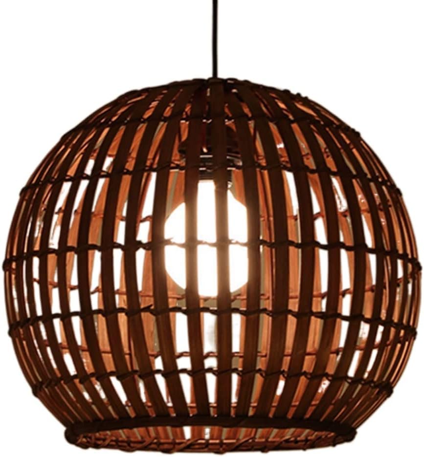 Suspension rotin ZR98US pour éclairage de restaurant et salon chaleureux style rustique