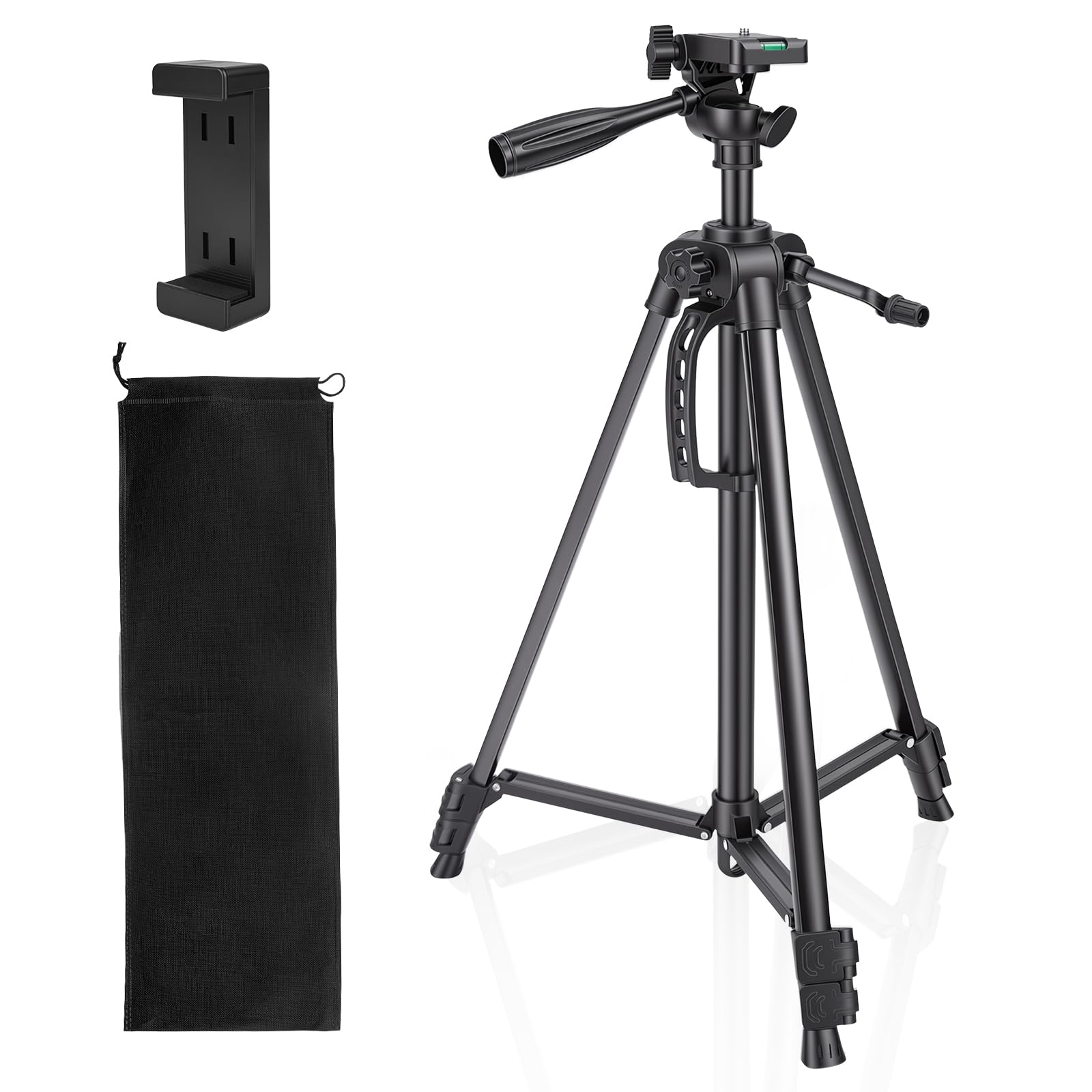 Soporte ajustable para trípode de nivel láser, 20 pulgadas de altura, montaje de rosca de 1/4"-20, ligero con pies no deslizantes, piernas plegables y bolsa de transporte