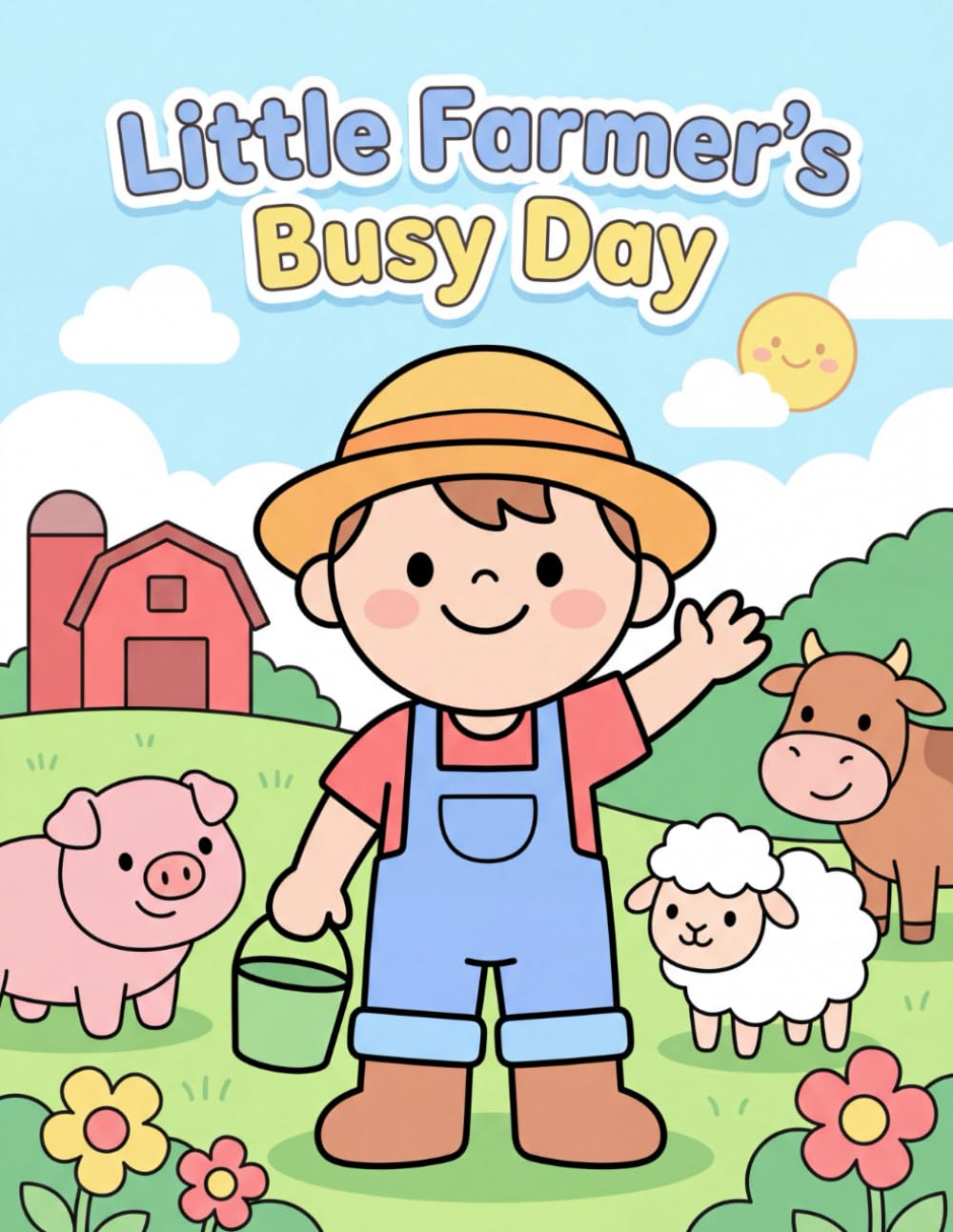 Little Farmer's Busy Day: Leo the farmer coloring book. Help Leo take care of the farm and his animal friends!