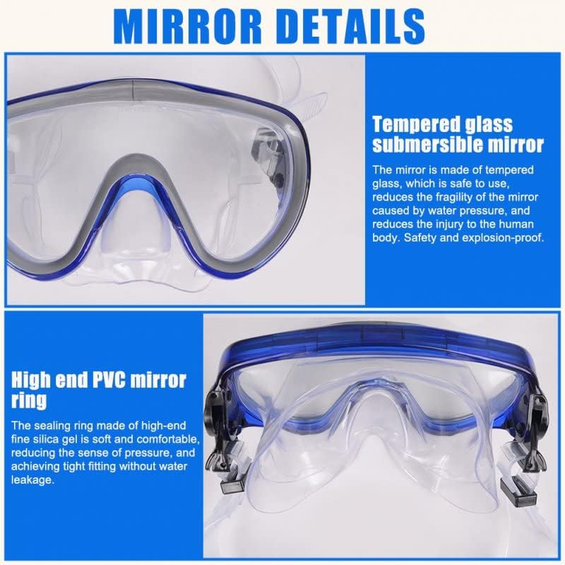 Professional Diving Mask Snorkels Set Waterproof Goggles Glasses Easy Breath Tube Set Diving Equipment Black one Size