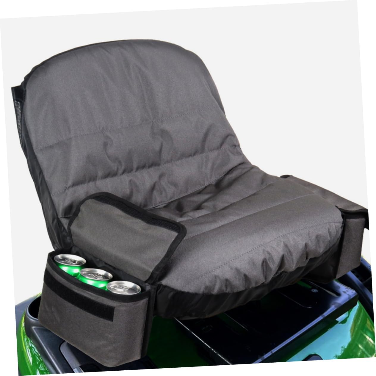 Lawn Mower Seat Cover Full Protection for Garden Tractor Tool Pockets Waterproof Grey Universal Fit for Riding Lawn Mowers and Tractors