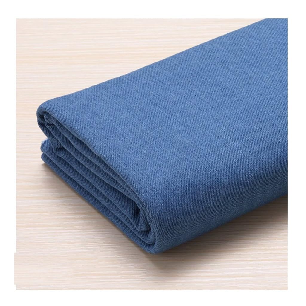 Tessuto In Blu Denim Tinta Unita Per Sartoria, Arte E Artigianato, Cucito, Trapuntatura, Larghezza 145 Cm,(Blue 2,20x1.45M(65.61x4.75ft))