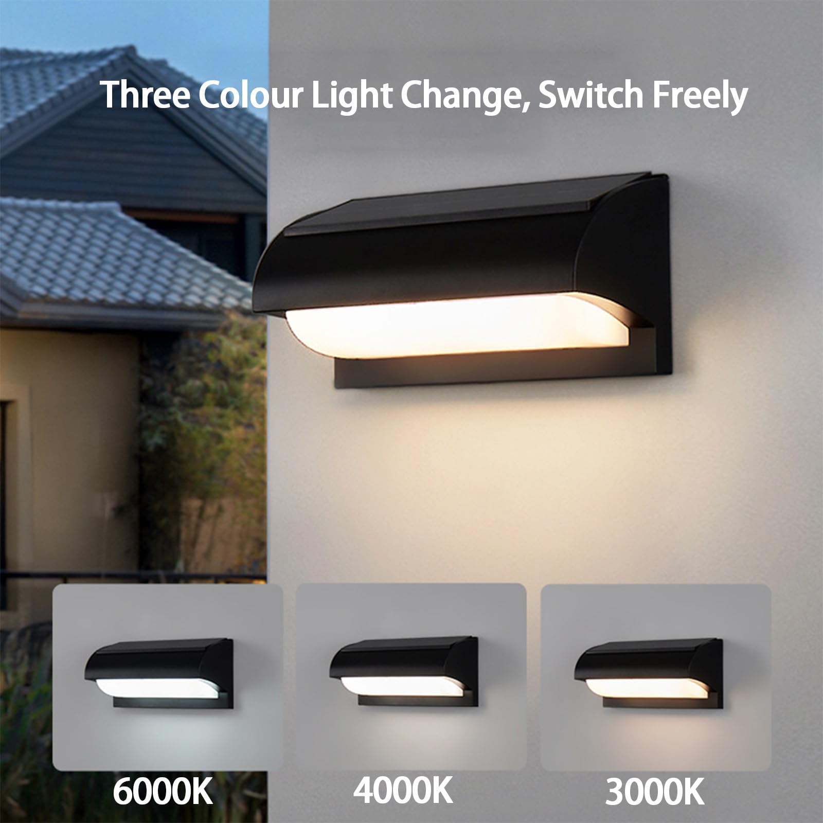 Applique da Parete Moderna a LED per Esterni con sensore di Movimento, Applique da Parete con Telecomando, Lampada da Parete dimmerabile IP65 Impermeabile, in Acrilico, Ricaricabile a energia sol