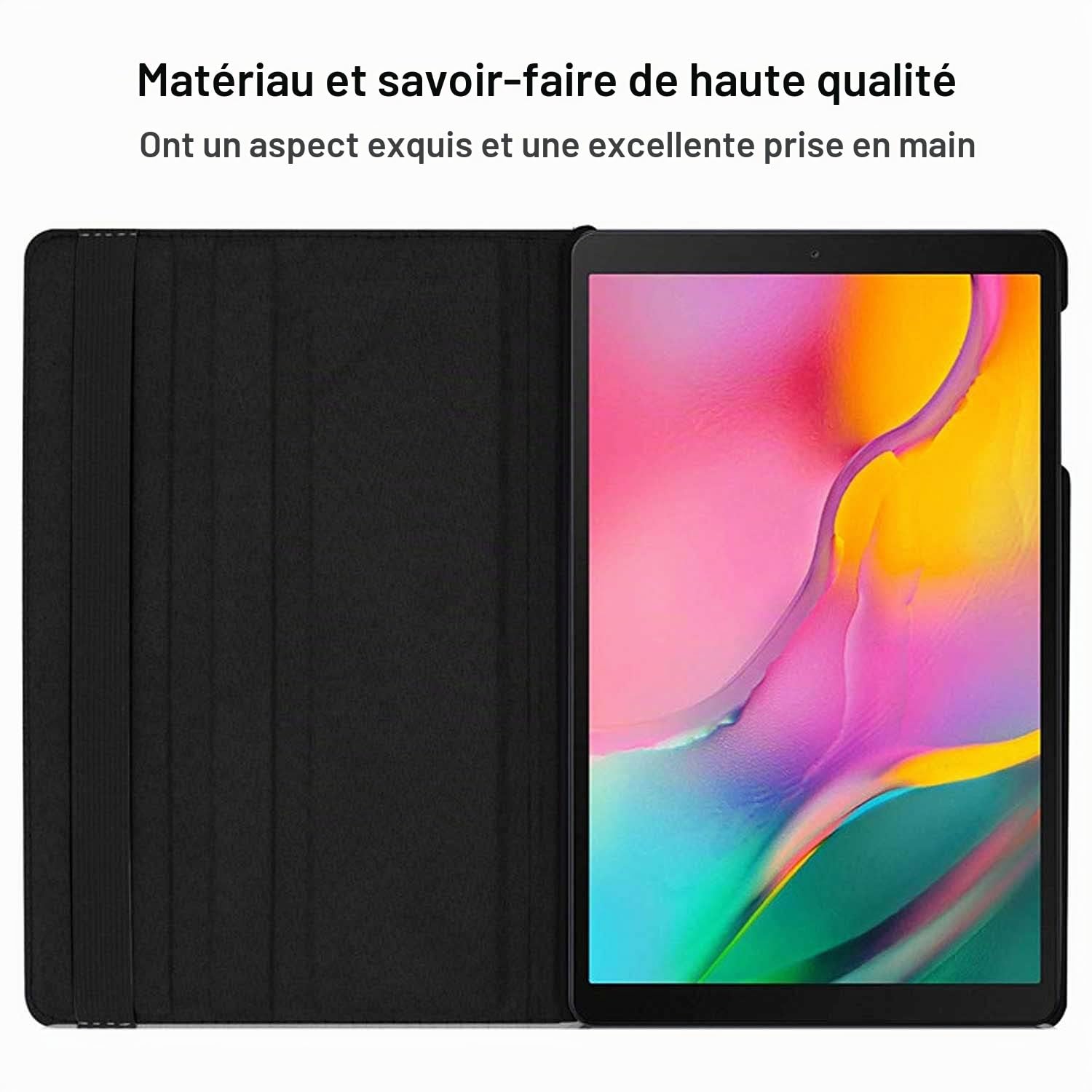Étui Housse Coque pour Samsung Galaxy Tab S5e 10.5'' 2019 (SM-T720 SM-T725 SM-T727) - Coque de Protection complète rotative à 360 degrés avec Support, Stylet, Film d'écran (Black)