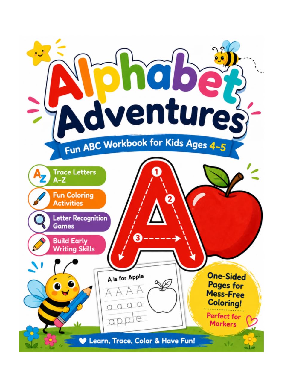 Alphabet Adventures: ABC Colouring book for toddlers: Fun Letter Tracing, Mazes, and Activity Games for Kids Ages 3-5 to Learn the Alphabet