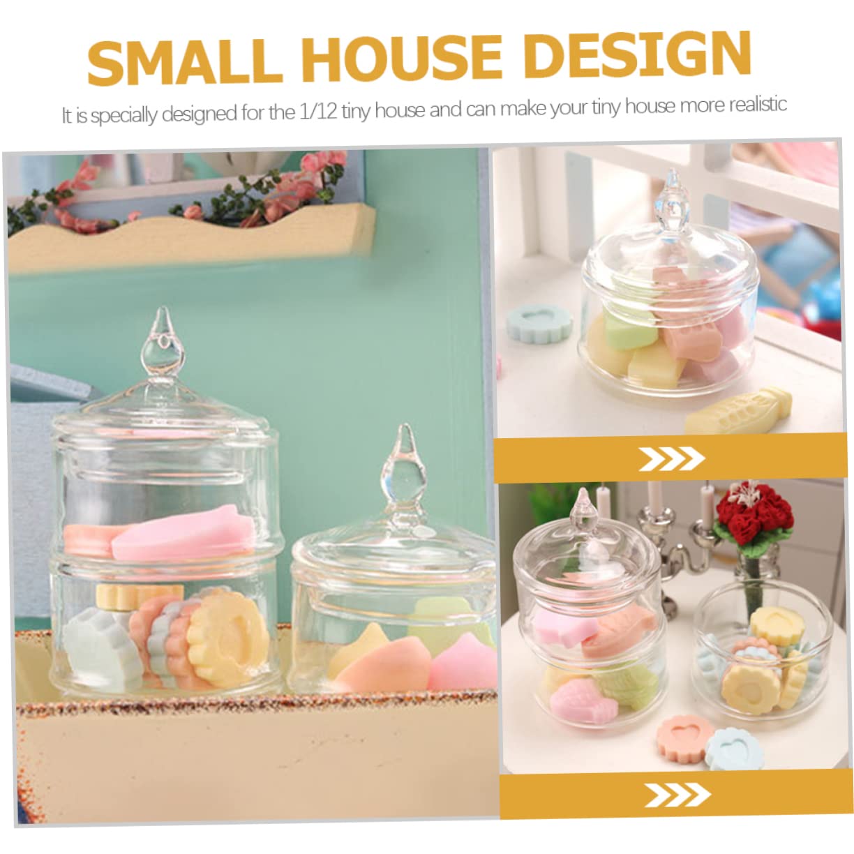 Miniatur Bonbonglas Mit Deckel – Puppenhaus Zubehör Im Maßstab 1:12 Für Küche & Food Shop