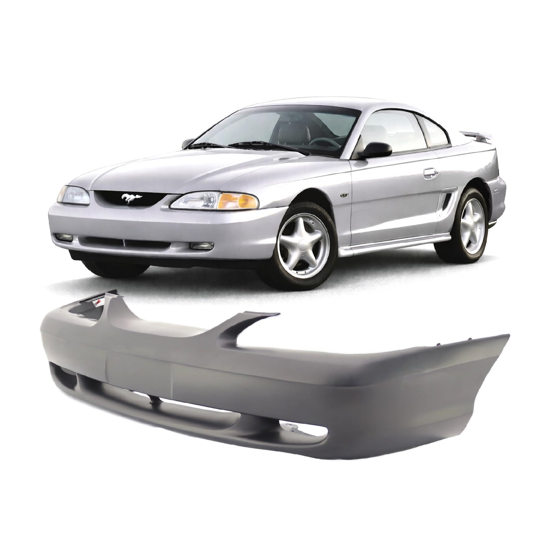 FitParts Compatible with Ford Mustang 1994–1998 Front Bumper Cover