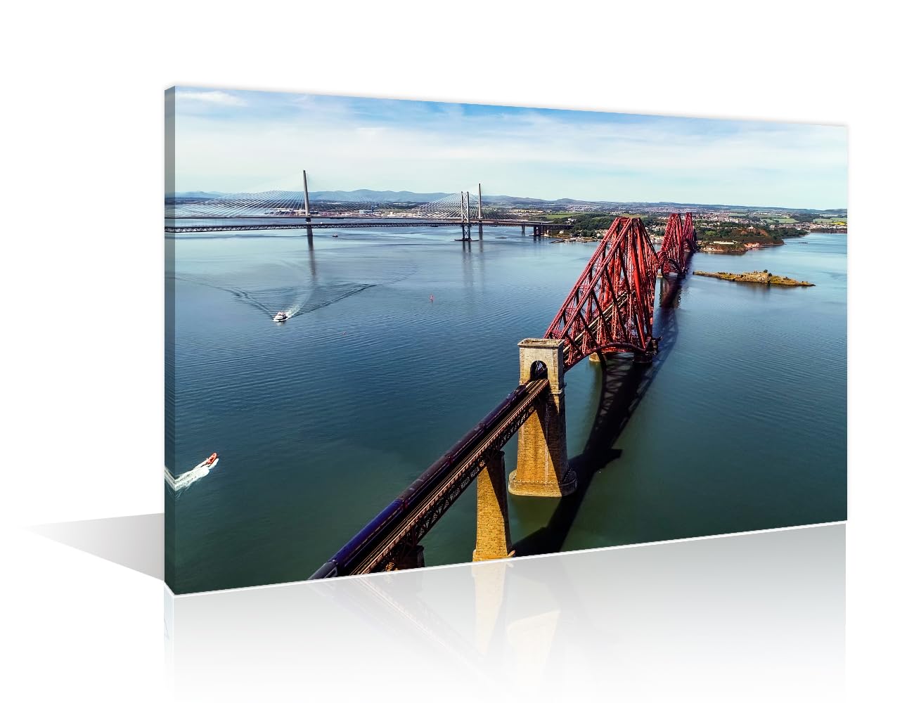 Forth Railway Bridge Near Edinburgh Wall Art for Living Room 1 Pieces Victorian Cantilever Construction Wall Decor for Bedroom Artwork Paintings Print on Canvas Framed Ready to Hang (24" Wx36 H) โ image 1